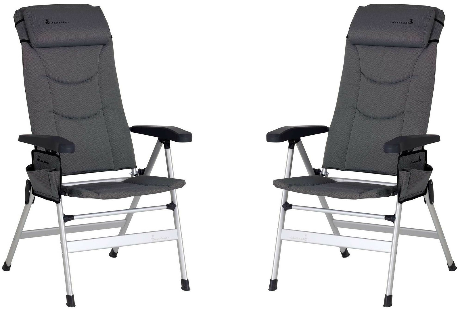 Isabella Thor Camping Chair Light Grey - 2 Chairs PAIR