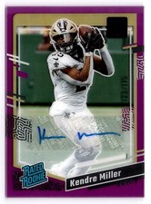 2023 Panini Clearly Donruss Kendre Miller #72 Rated Rookie Auto /175 Saints