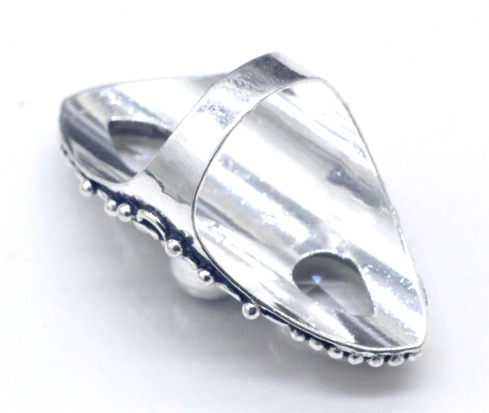 Белый топаз ручной работы 925 пробы заявление кольцо матери день подарок - Изображение 3 из 4