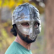 Medieval Blackened Viking brillen Age Helmet-Norman Viking Chainmail Helmet