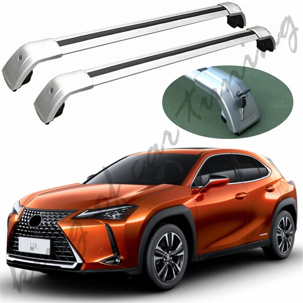 Silver Crossbars Cross Bars Roof Rail Fits for Lexus UX UX200 UX250H 2019 2024