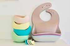 silicone bib suction bowl spoon set COMBO