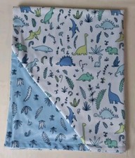 SL Home Fashions Baby Blanket Dinosaur Blue Green White Soft Security Lovey