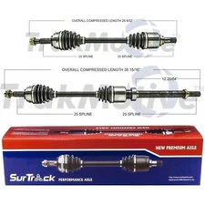 SurTrack Pair Set of 2 Front CV Axle Shafts For Nissan Versa Automatic 07-12