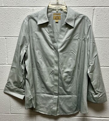 Investments Womens Shirt 16W Light Sage Green Non Iron Taylor Gold Label
