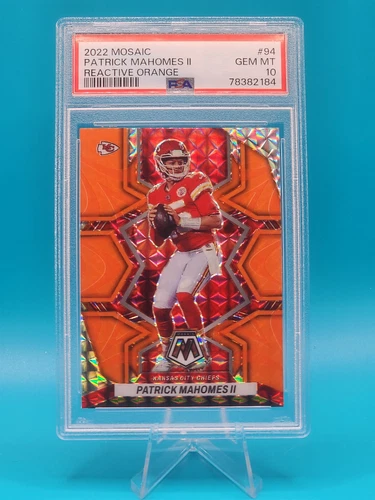 2022 Mosaic - Reactive Orange Mosaic Prizm #94 Patrick Mahomes II PSA 10 - MVP