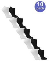 Ladies Flat Knit No Show Socks, 10 Pair