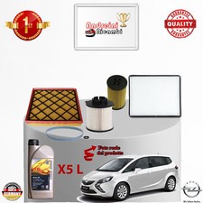 KIT TAGLIANDO 4  FILTRI E OLIO OPEL ZAFIRA C 2.0 CDTI 96KW 130CV DAL 2012 ->
