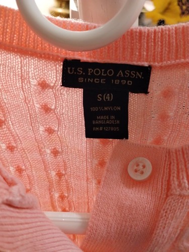 U.S POLO ASSN S (4) SUGAR PINKY SWEATER FOR GIRLS - Picture 2 of 2