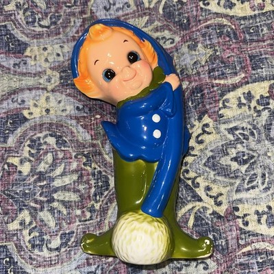 Elf Pixie Christmas Ceramic Figurine Decoration 11'' Mid Century Vintage