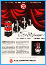 1952 RCA Radio Corporation Harrison NJ Television Radio Tubes PERFORMANCE Ad