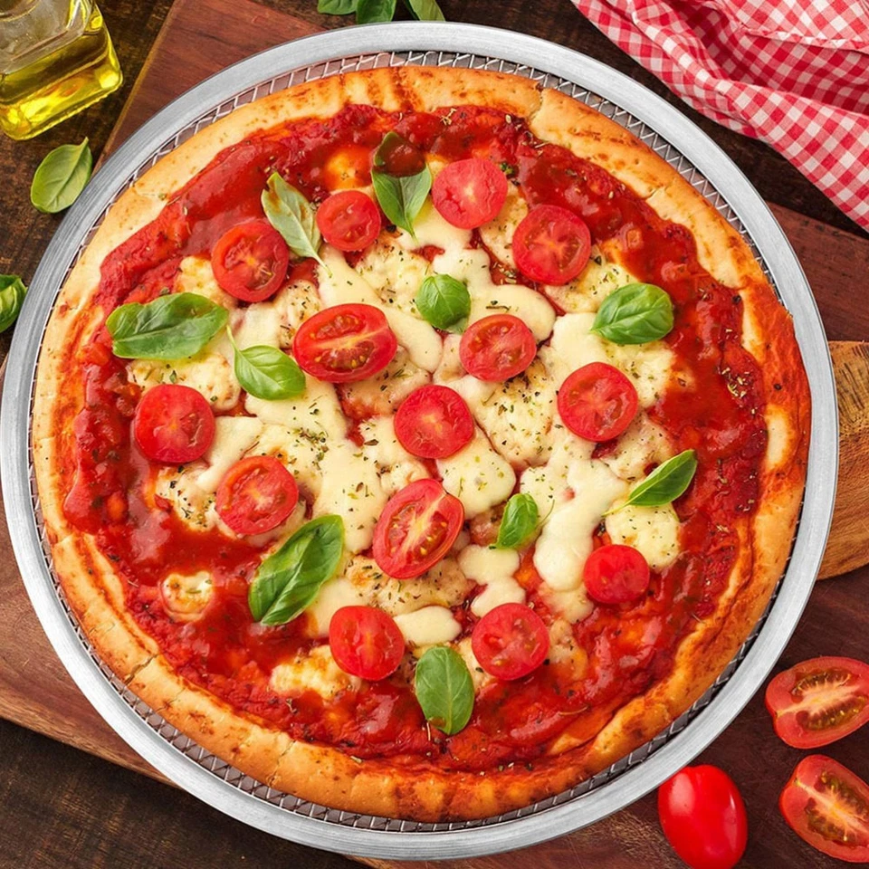 2 Pcs Aluminium Backform Pizzablech Für Backofen Pizzaofenpfanne Runde Pfannen - Bild 3 von 4