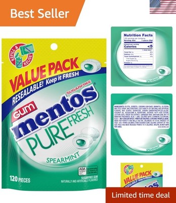 120 Pieces of Fresh Spearmint Xylitol Gum in Resealable Bulk Bag - Sugar-Free
