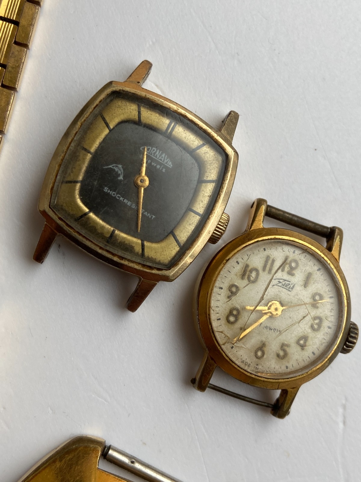 Vintage WRIST WATCH SCRAB AU G GOLD PLATED 10 MICRONS 137 GRAMS G PLAQUE