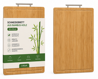 Bambus Schneidebrett 28 X 38 Cm Mit Aluminium-Griffleiste