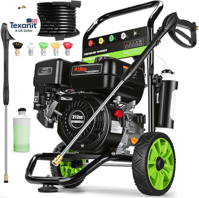 #ad 4200PSI Professional Gas Pressure Washer 4GPM 212CC 7.0 HP 8quot; Wheels Commercial $726.74