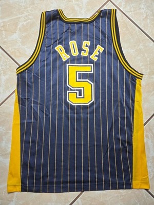 Vintage Champion Jalen Rose #5 Indiana Pacers Blue Pinstripe