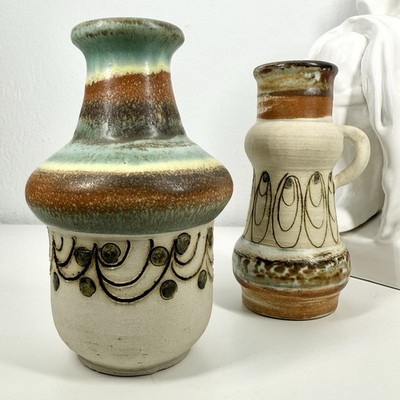 GULLVI TAPPER for JIE Keramik Set/2 Mini VASES Sweden 60s-70s Eames Bitossi Era