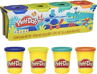 Playdoh Wild Pack - 4 Colors - Non Toxic - 4 oz Cans - Ages 2+