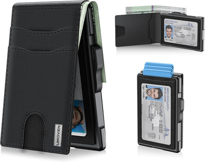 Wallet for Men - Pop Up Case, Cash Slot, and Credit Card Slot (Black)