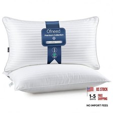 Set of 2 Down Pillows &ndash; Soft & Fluffy King Microfiber Cover