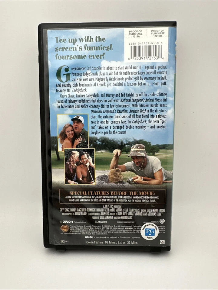 Caddyshack (VHS 1981) Special Edition Clamshell Chevy Chase, Murray, Dangerfield - Image 2 of 4