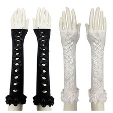 Fashionable Lady Gloves Long Bowknot Arm Covers With Bowknot Design for Party
