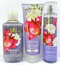 Bath and Body Works Freesia Trio Set Fine Mist, Body Cream, Shower Gel