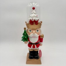 Holiday Nutcracker Christmas Decor With LED Light Up Cupcake Dome