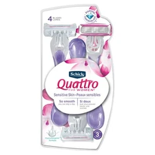 Schick Quattro For Women Sensitive Skin Disposable Razor - 3 Count