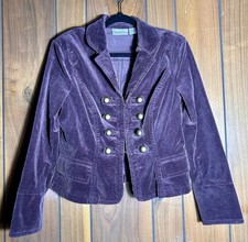 Vintage Jeanology Collection Corduroy Women s Blazer Size 8 Plum Purple Cotton
