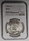 1928 S San Francisco Mint Peace Silver Dollar NGC MS 61