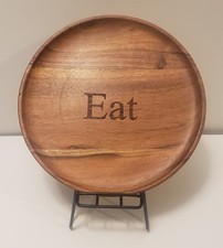 Set Of 4 Natural Wood 8" Plates