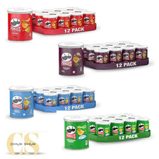 Pringles Multi Flavour Crisps 12 x 40g Snacks | Flavoured Potato Crisps Snacks
