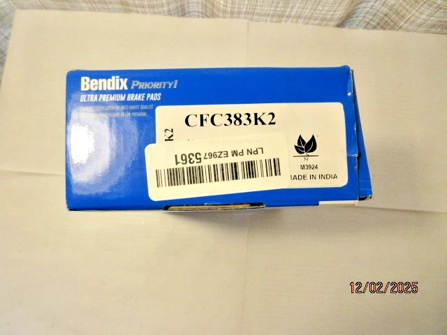 Juego de pastillas de freno de disco-Priority One cerámica BPR Bendix CFC383K2 Foto 3 de 4
