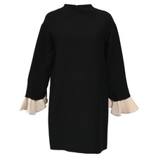 Valentino Garavani Mini Bell-Sleeved Shift Dress In Wool Women Black Size 40