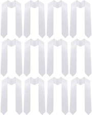 12 Piece Unisex Graduation Stole Sash Adult Plain Ordinary Graduate Honor Sto...