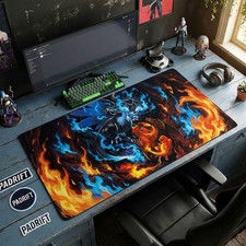 Mega Charizard X Fire Battle XL Gaming Mouse Pad, Pokemon Desk Mat