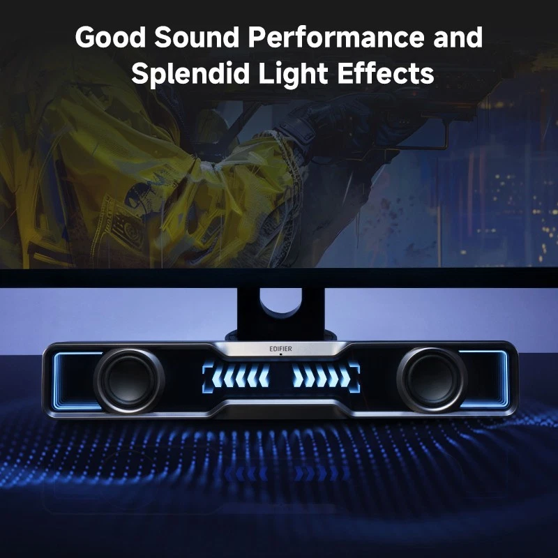 Edifier QS30 Soundbar USB/Bluetooth 5.4 RGB Mic per PC Altoparlanti Gaming - Immagine 3 di 4