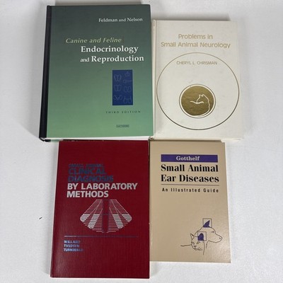 Veterinary Small Animal Textbook LOT of 4 Neurology Ear Diseases Lab Methods
