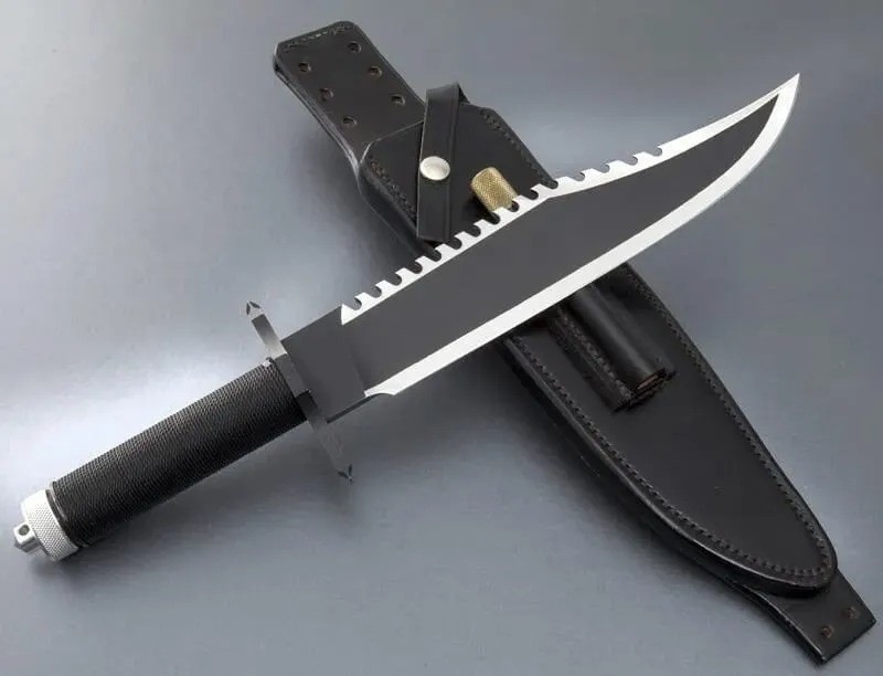 Rambo First Blood Part II Fixed Knife 15" Stainless Blade Cord Wrapped