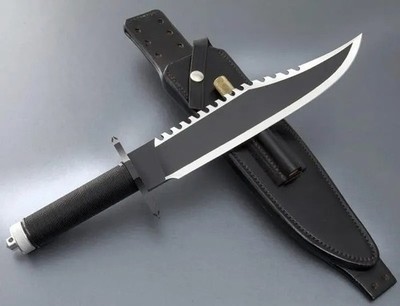Rambo First Blood Part II Fixed Knife 15'' Stainless Blade Cord Wrapped