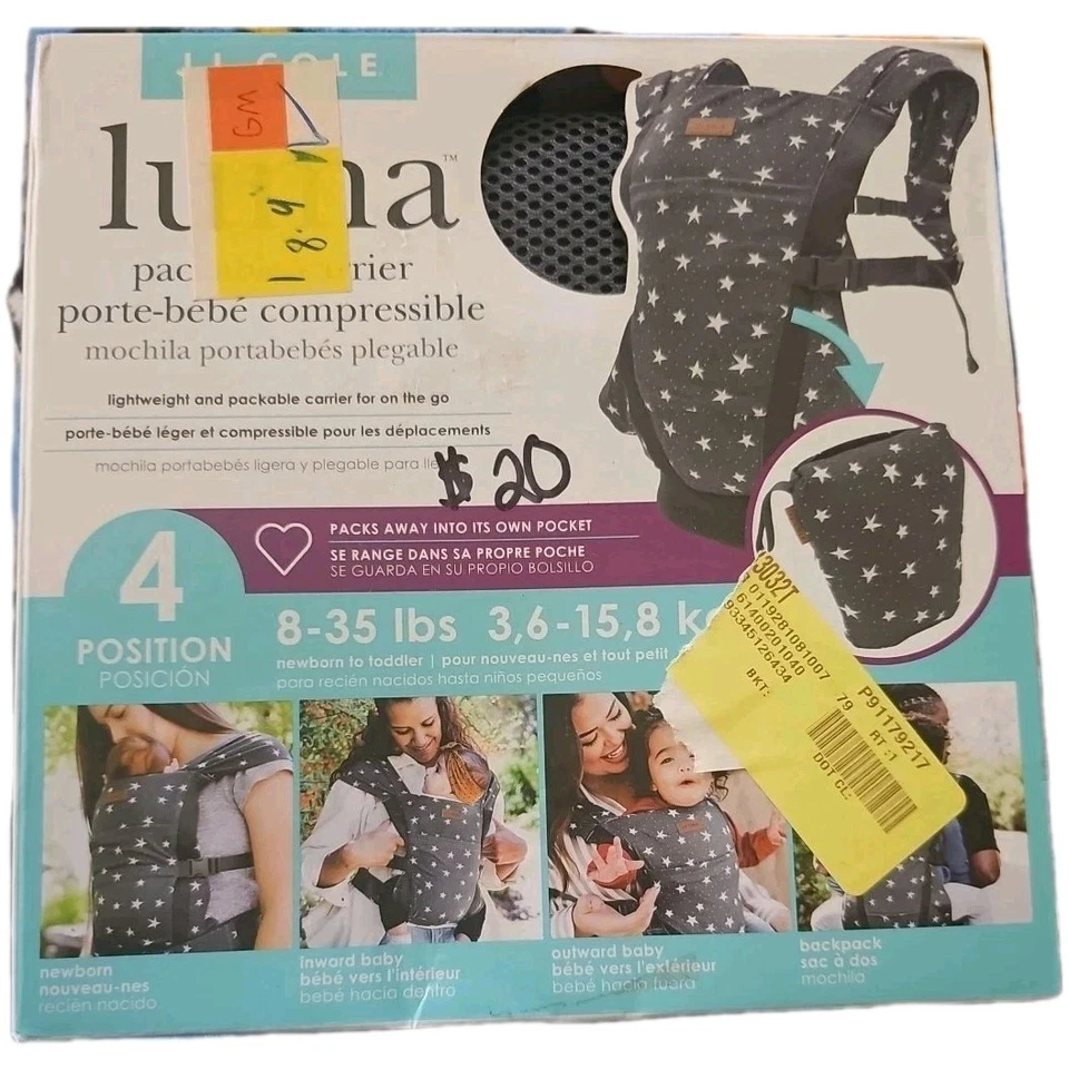 JJ Cole Luma Packable Carrier, 4 Position Baby Carrier, Compact Travel Bag - Image 2 of 4