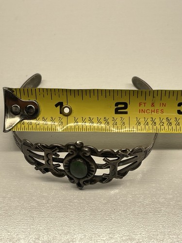 Vintage Navajo Turquoise Sterling Silver Native Cuff 15g BEAUTIFUL - Imagen 12 de 16