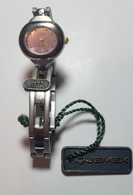 Vintage Damen-Armbanduhr QUEMEX   Rosa Ziffernblatt    Neuwertig