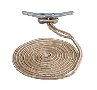 Sea Dog 302110020G/W-1 GOLD/WHITE 3/8'' X 20' Double-Braid Nylon Dock Line