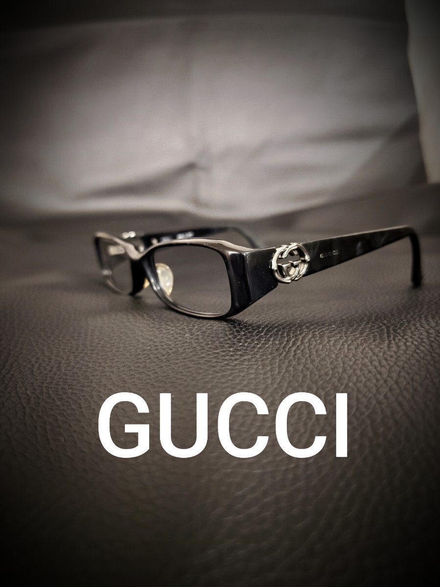 Gucci Interlocking G Black Marbled Rectangular Fr… - image 1