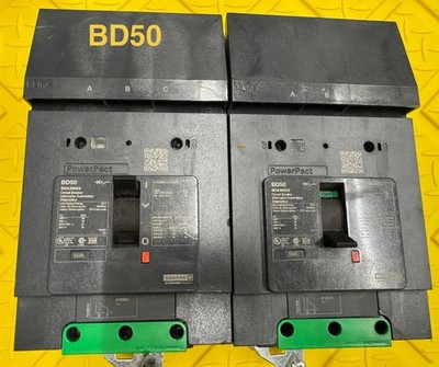 Square D PowerPact BD50 50A 3-Pole Circuit Breaker BDA36050 600V