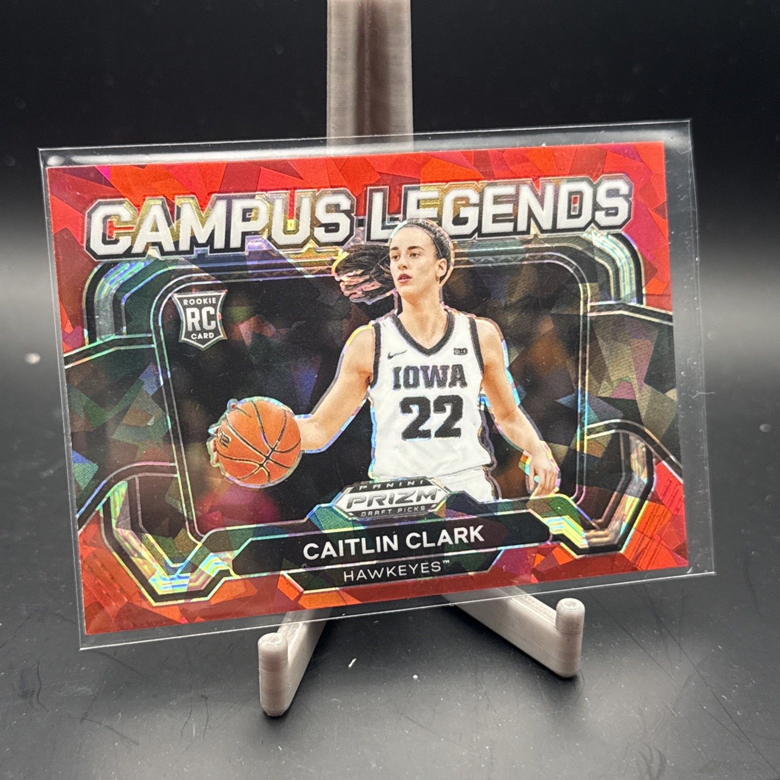 2024 Panini Prizm Draft Picks - Campus Legends Caitlin Clark #5 Red Cracked Ice
