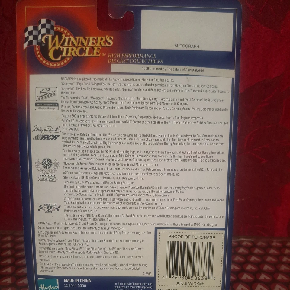 Alan Kulwicki #7 Hooters 1992 Campeonato Ford Serie de por vida 1/64 Nuevo Foto 2 de 4